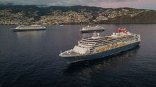 The Fred. Olsen Cruise Lines fleet - Bolette, Borealis and Balmoral - in Funchal, Madeira