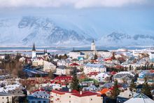 Reykjavik winter scene