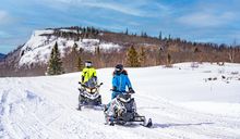 Snowmobiling in Michigan's Upper Peninsula. Photo courtesy of Pure Michigan.