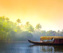 A kettuvallam houseboat in Kerala