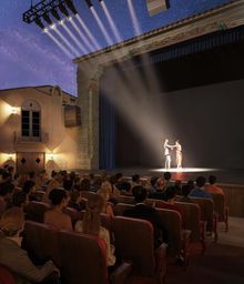 Rendering of interior of the renovated Plaza Theater.