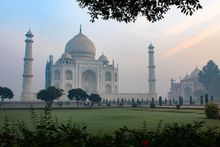 The Taj Mahal at sunrise, India