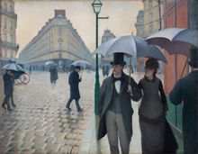 Gustave Caillebotte. Paris Street; Rainy Day, 1877. The Art Institute of Chicago, Charles H. and Mary F. S. Worcester Collection.