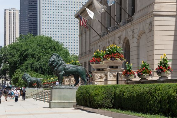 The Art Institute of Chicago, View of Michigan Avenue Entrance