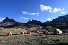 Camp before Mo La on the Upper Dolpo to Jomsom GHT trek (Nepal) in May 2024