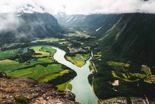 View from Rampestreken viewpoint in Åndalsnes 