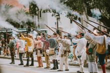 Historic demonstrations and reenactments take place thoughout the City of St. Augusitne during the Annual History Festival in May. 