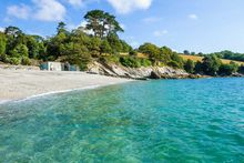 Turquoise waters of Polgwidden Cove in Cornwall