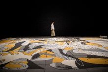 Lee Mingwei Guernica in Sand 2006–present Performance view of Lee Mingwei and His Relations: The Art of Participation, Taipei Fine Arts Museum, Taiwan 2015