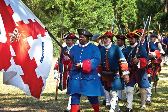 The Soldiers at Fort Mose, the first free Black Settlement in North America. 