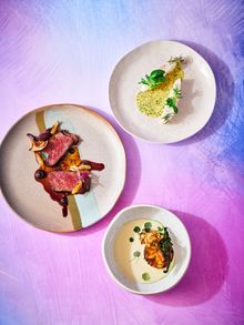 Mains featuring black angus striploin, blue eyed cod and salt-baked celeriac.