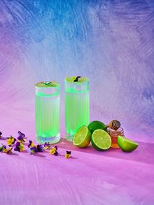 The 'Golden Ember' cocktail inspired by the vibrant displays of Vivid Sydney.
