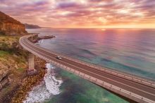 Sun rising over the Sea Cliff Bridge, Clifton