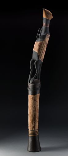 Baluka Maymuru 'Possum' 1985, natural pigments on wood, 108.5 x 10.5 x 14.5, National Museum of Australia, Canberra 