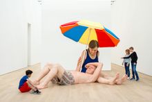 Ron Mueck 'Couple under an umbrella' 2013, mixed media, 275 x 455 x 330 cm, Museum Voorlinden collection