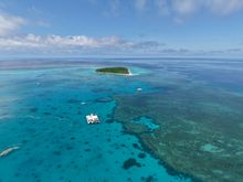 LMHQ in the calm waters of Lady Musgrave Island lagoon