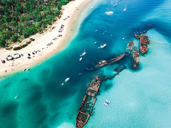 The iconic Tangalooma Wrecks