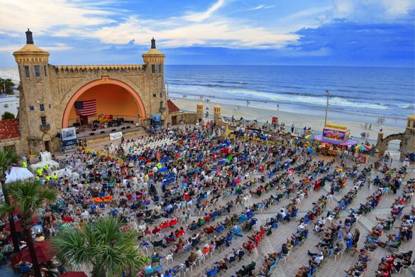 The oceanfront Daytona Beach Bandshell was among the winners in the Daytona Beach CVB's annual Visitors' Choice Awards for Best Entertainment Venue. The oceanfront Daytona Beach Bandshell was among the winners in the Daytona Beach CVB's annual Visitors' Choice Awards for Best Entertainment Venue.
