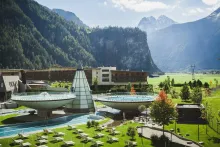Aqua Dome: An exterior shot showing the multiple outdoor pools of Aqua Dome. 