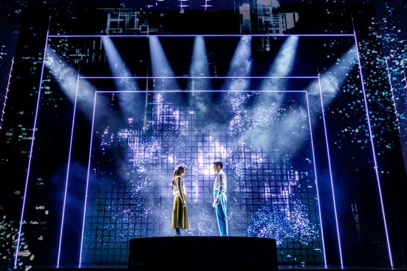 Helen J Shen and Darren Criss in Maybe Happy Ending on Broadway Helen J Shen and Darren Criss in Maybe Happy Ending on Broadway