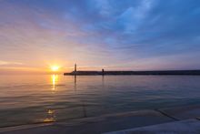 Turner sunset with Margate harbour arm