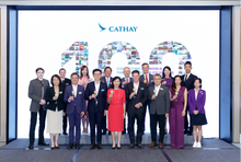 Secretary for Transport and Logistics of the Hong Kong SAR Government Mable Chan (front row, fifth from left), Cathay Group Chair Patrick Healy (front row, fourth from right), Cathay Group Chief Executive Officer Ronald Lam (front row, fourth from left), 