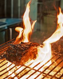 Lamb shoulder on the grill