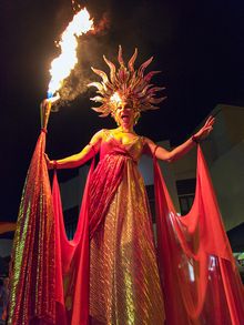 Dangerous Delights: Fire Goddess Stiltwalkers will perform at Flaming Freo.
