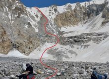 Descent line of Mazeno La pass at 5,400m