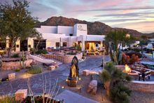 The front entrance of JW Marriott Scottsdale Camelback Inn Resort & Spa.
