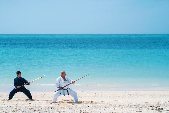 [HOSHINOYA Okinawa] Ryukyu Karate Stay Practice on Beach
