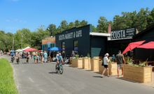 Opening day festivities on the Ecusta Trail at Lennox Station
