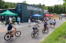 Walkers and cyclists enjoy the Ecusta Trail
