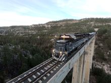 Chepe Express over the bridge, Mexico