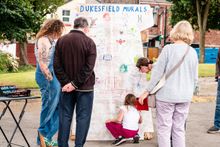 Community mini murals taking inspiration for the new Dukesfield Murals 