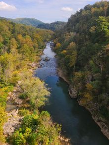 Roanoke River Gorge (Virginia) located along milepost 120 of the Blue Ridge Parkway. (Open)