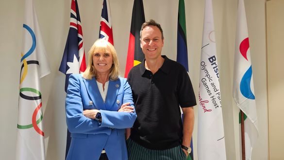 Brent Hill with Brisbane 2032 Olympic and Paralympic Games CEO, Cindy Hook Brent Hill with Brisbane 2032 Olympic and Paralympic Games CEO, Cindy Hook