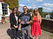 Pictured: Ashlea Fleming, Operations Manager, and Ben Pearson, Restaurant Manager, at The Mulberry Tree in Great Malvern, with Victoria Carman, Visitor Economy and Towns Manager at Malvern Hills District Council.