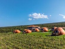 The Qvevrebi hotel in Georgia. Spend the night sleeping in a giant wine vessel.