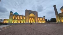 Registan Square at night, Uzbekistan