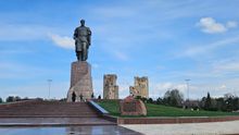 Status of Amir Timur in his birthplace of Shakrisabz, Uzbekistan
