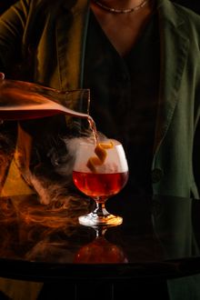 Pioneer's Elixir is built on a base of blended malt whisky, cognac, Campari, sherry and port wine.
