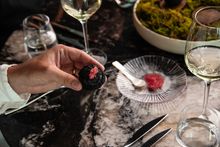 Native Finger Lime and Squid Ink Choux