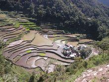 Hill village in the rice terraces, Banaue, Philippines