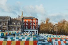 View of Norwich Market at Christmas