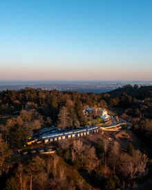 Drone of our Estate with city in background