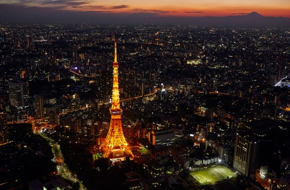 Tokyo Aerial View Tokyo Tower 