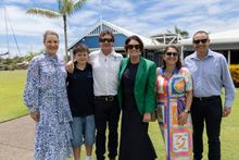 Mayor Helen Blackburn, Oscar Lakey, Brett Lakey, Katherine Reid BUndaberg Tourism, Natassia Wheeler QTIC, Peter Evans DETSI