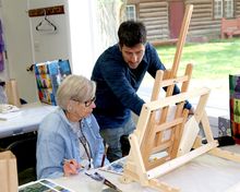 Painting on the Porch during Art Week.