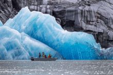 Passengers can often see features like glaciers up close.